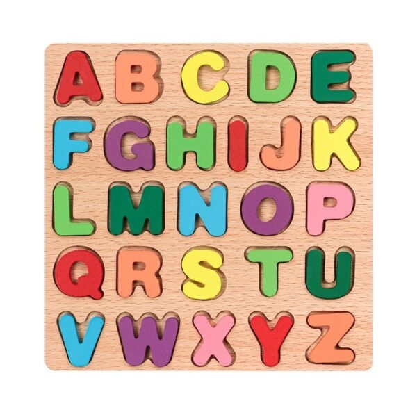 Wooden Puzzles Toys For Kids - Alphabets, shapes and Letters - Image 7