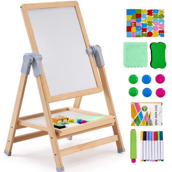 Kids Wooden Art Easel Drawing Frame Stand Foldable Board