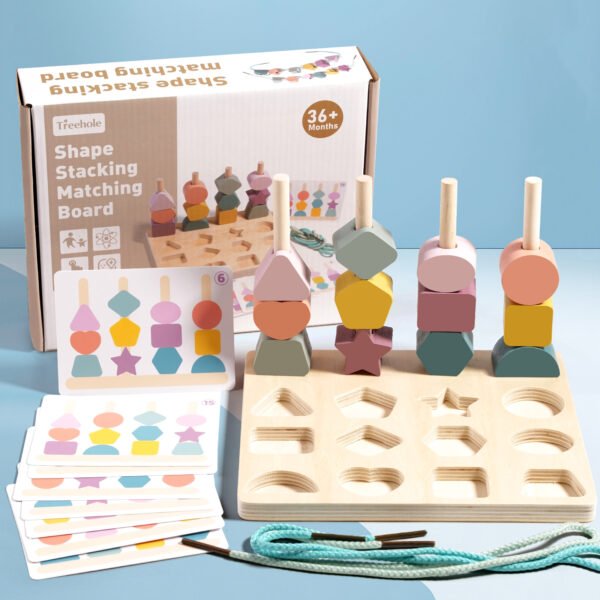 Montessori Wooden Beads Sequencing Toy Set - Image 6