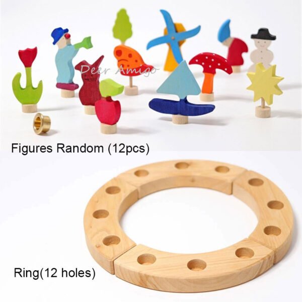 Wooden Ring Figures Toy- Birthday Celebration Toy Collection