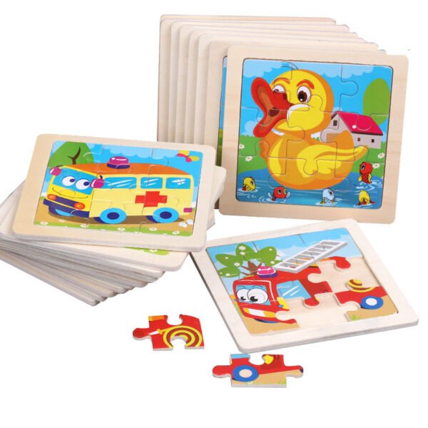 Wooden Jigsaw Puzzles - 8Pc Cartoon Wooden Animal
