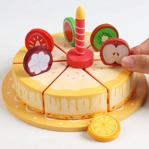 Wooden Pretend Play Birthday Cake - Image 5