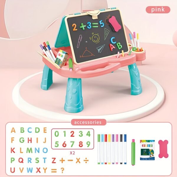 Kids Wooden Art Easel Drawing Frame Stand Foldable Board - Image 3