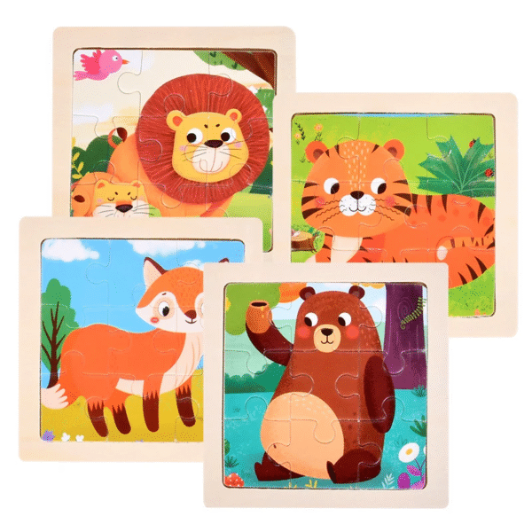 Wooden Jigsaw Puzzles - 8Pc Cartoon Wooden Animal - Image 3