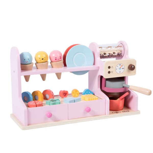 Wooden Ice Cream And CoffeE Counter Playset