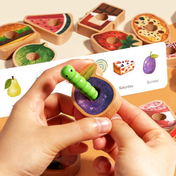 Caterpillar Lacing Toy-Lacing  Beads Food Fruits - Image 5