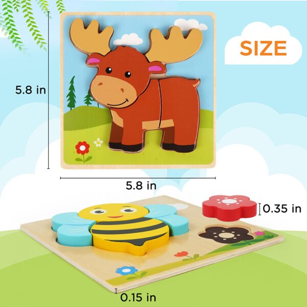 Wooden Animal Growth Puzzles For Toddlers - Image 6