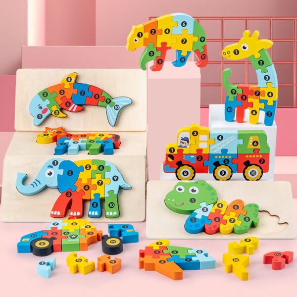 Shape Matching Kids Wooden Puzzles Assembled Blocks - Image 6