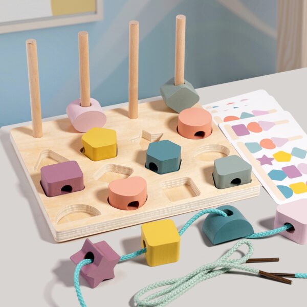 Montessori Wooden Beads Sequencing Toy Set - Image 4