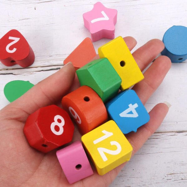 Montessori Wooden Number Puzzle - Shape,Color Sorting Clock - Image 4