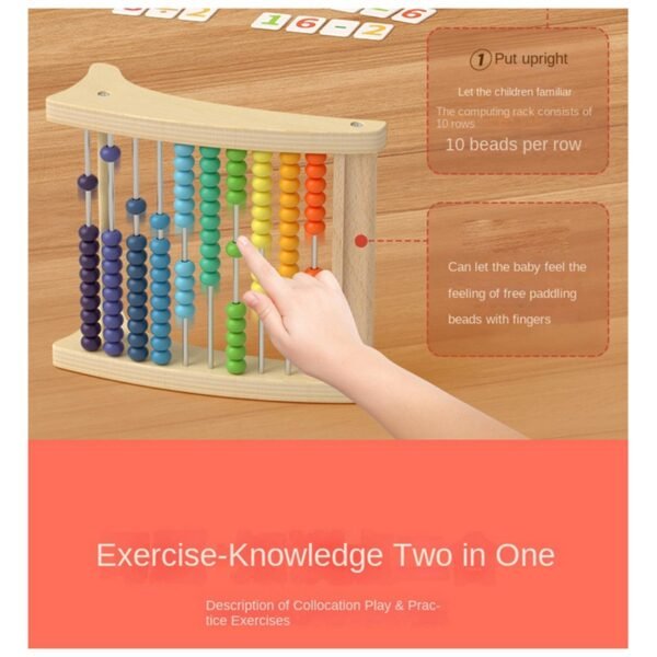 Wooden Abacus Children Rainbow Counting Beads - Image 6