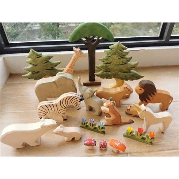 Wood Oys Animals Wooden Blocks- Basswood Stacking Animals Toys - Image 2