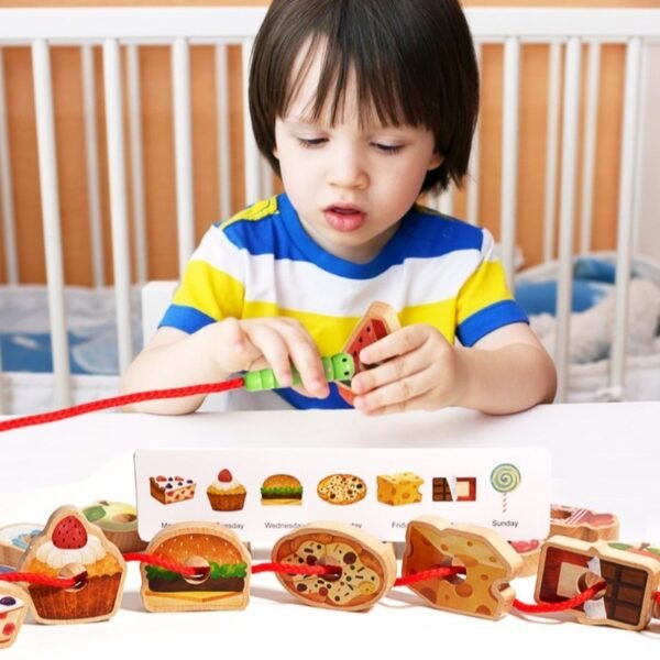 Caterpillar Lacing Toy-Lacing  Beads Food Fruits - Image 4
