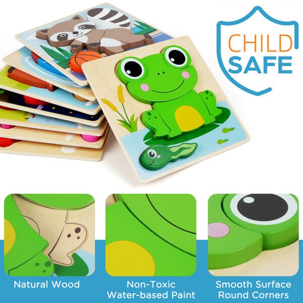 Wooden Animal Growth Puzzles For Toddlers - Image 5