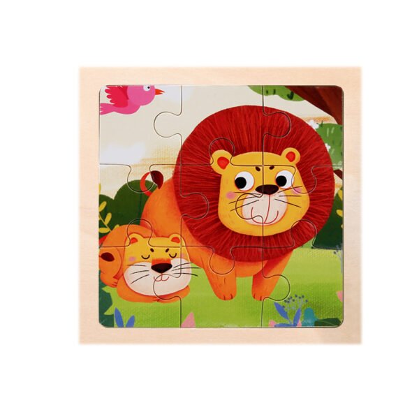 Wooden Jigsaw Puzzles - 8Pc Cartoon Wooden Animal - Image 2