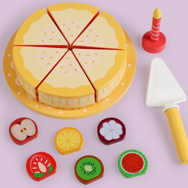 Wooden Pretend Play Birthday Cake - Image 2