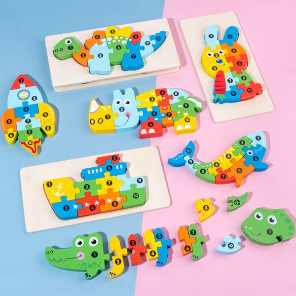 Shape Matching Kids Wooden Puzzles Assembled Blocks - Image 5