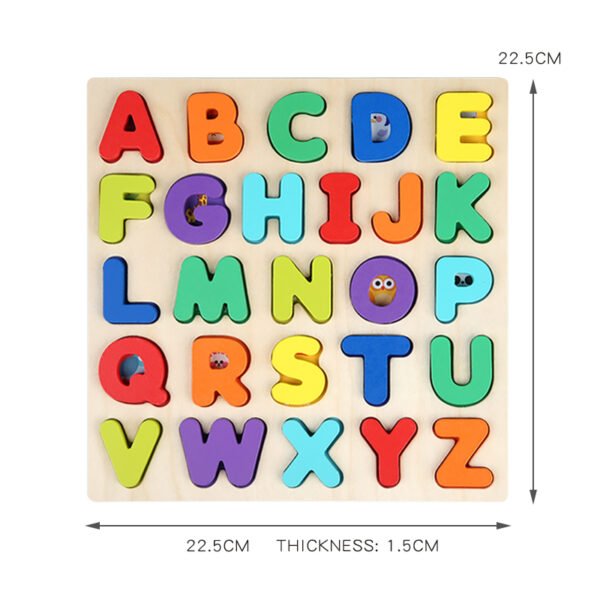 Wooden Puzzles Toys For Kids - Alphabets, shapes and Letters - Image 10