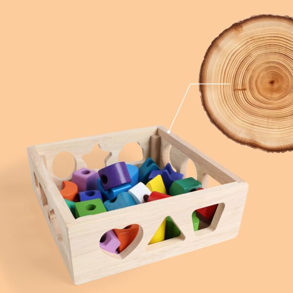Wooden Shape Sorter Cube- Montessori Toys - Image 4