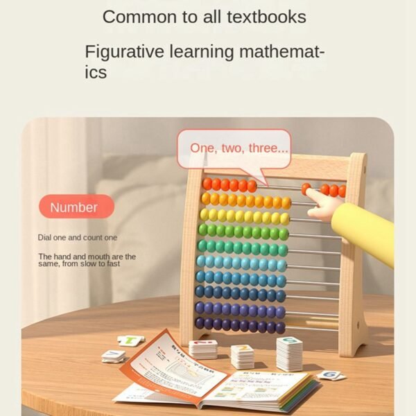 Wooden Abacus Children Rainbow Counting Beads - Image 5