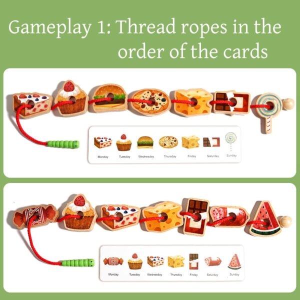 Caterpillar Lacing Toy-Lacing  Beads Food Fruits - Image 3