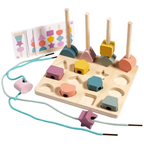 Montessori Wooden Beads Sequencing Toy Set