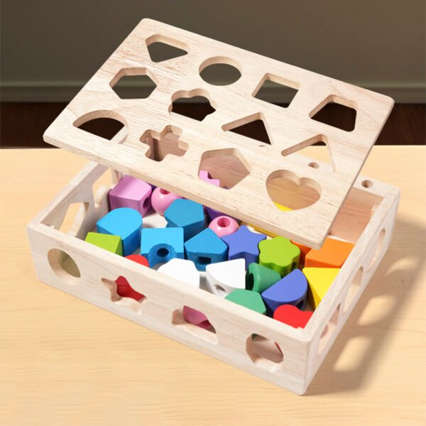 5 In 1 Montessori  Wooden Toys- Block Marching Sorting - Image 3