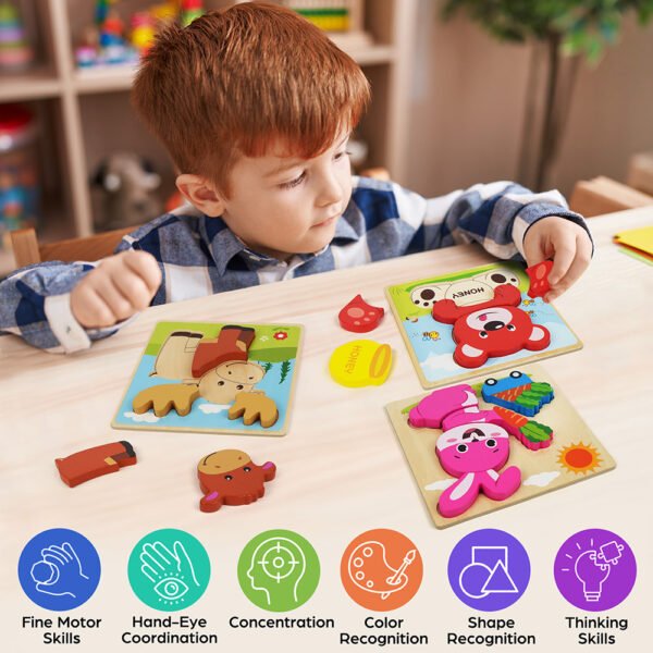 Wooden Animal Growth Puzzles For Toddlers - Image 3