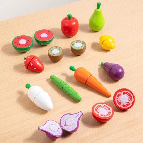 Wooden Cutting Fruits Kitchen Set - Image 4