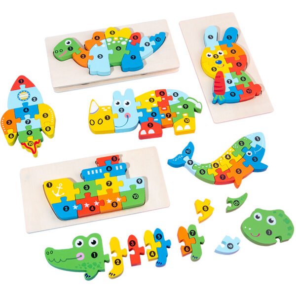 Shape Matching Kids Wooden Puzzles Assembled Blocks