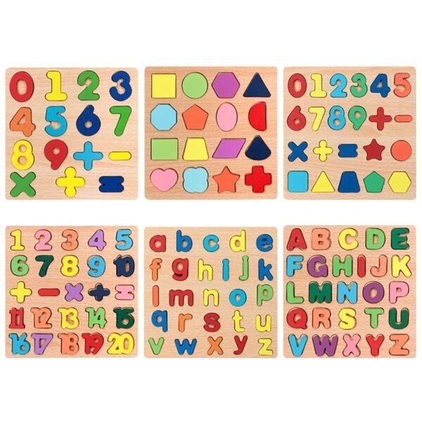 Wooden Puzzles Toys For Kids - Alphabets, shapes and Letters - Image 6