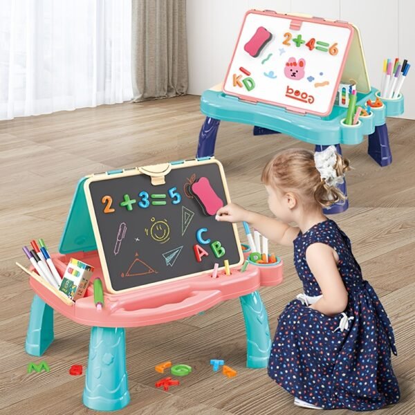 Kids Wooden Art Easel Drawing Frame Stand Foldable Board - Image 4
