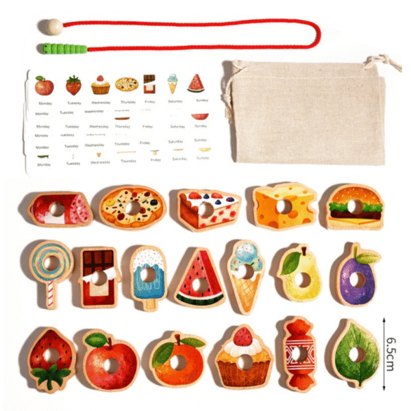 Caterpillar Lacing Toy-Lacing Beads Food Fruits