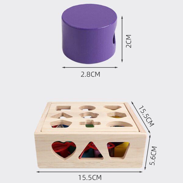 Wooden Shape Sorter Cube- Montessori Toys - Image 2