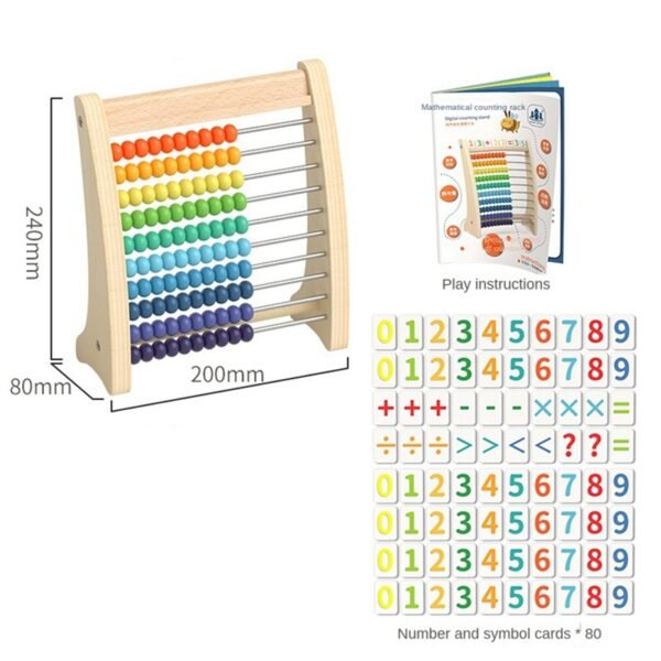 Wooden Abacus Children Rainbow Counting Beads - Image 3