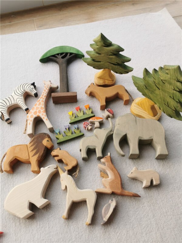 Wood Oys Animals Wooden Blocks- Basswood Stacking Animals Toys