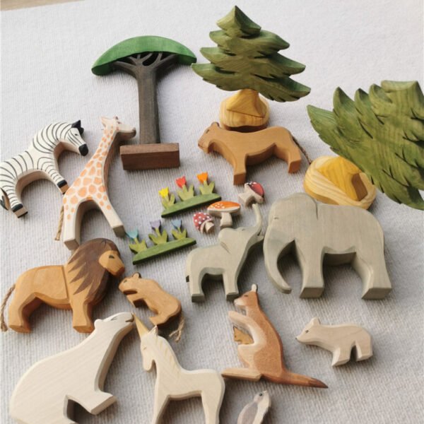 Wood Oys Animals Wooden Blocks- Basswood Stacking Animals Toys