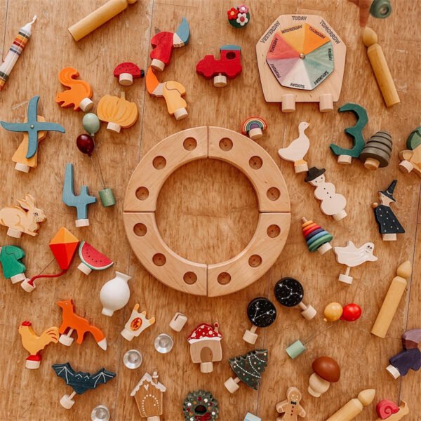 Wooden Ring Figures Toy- Birthday Celebration Toy Collection - Image 2