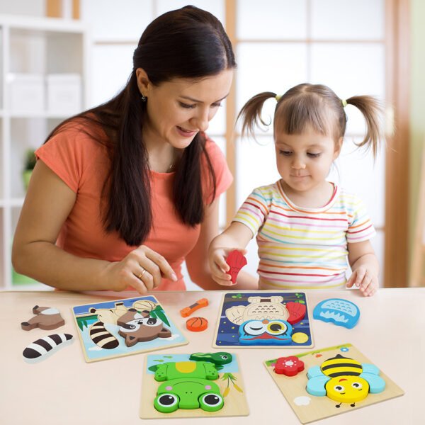 Wooden Animal Growth Puzzles For Toddlers - Image 2