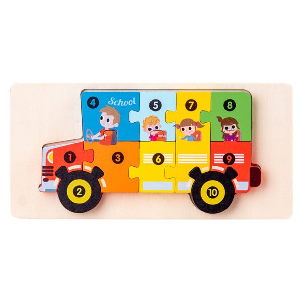 Shape Matching Kids Wooden Puzzles Assembled Blocks - Image 2