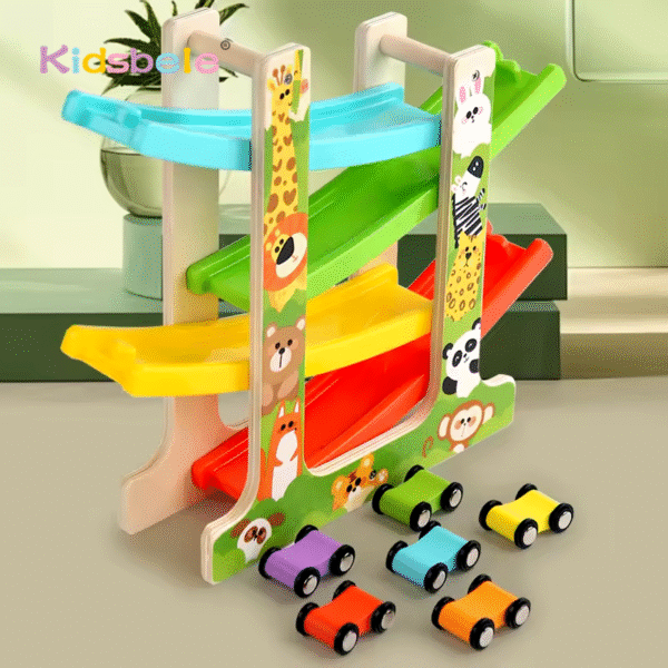 Wooden Gliders Sliding Race - Track 6 Car Toys