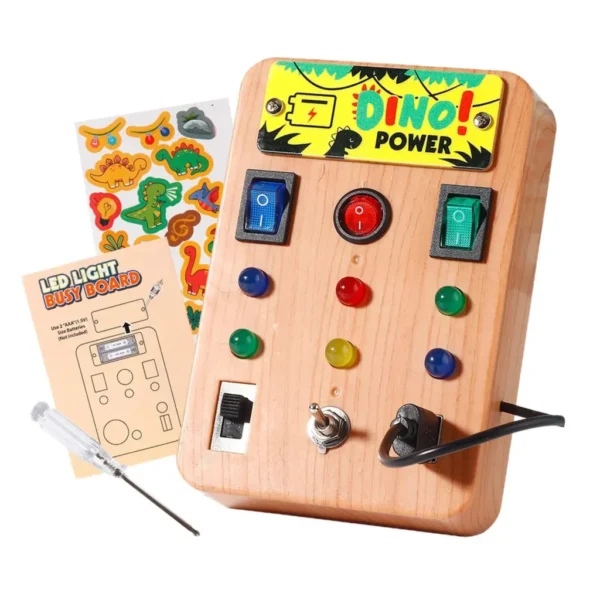 Children Led Light Busy Board - Dinosaur Switch Power Button