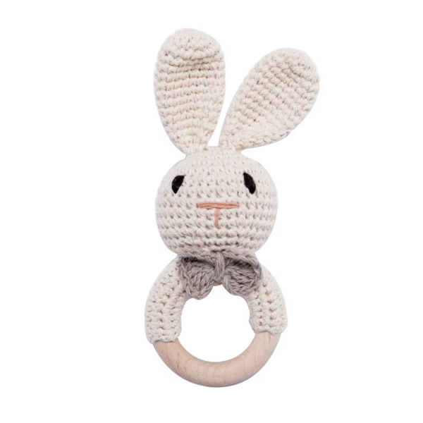 Baby Crotchet Animal Rattle Wooden Toys- Baby Teether Stroller Game - Image 16