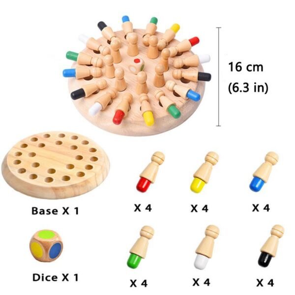 Wooden Memory Match Stick -Chess Color Game Board Puzzles - Image 7