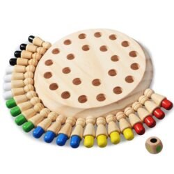 Wooden Memory Match Stick -Chess Color Game Board Puzzles