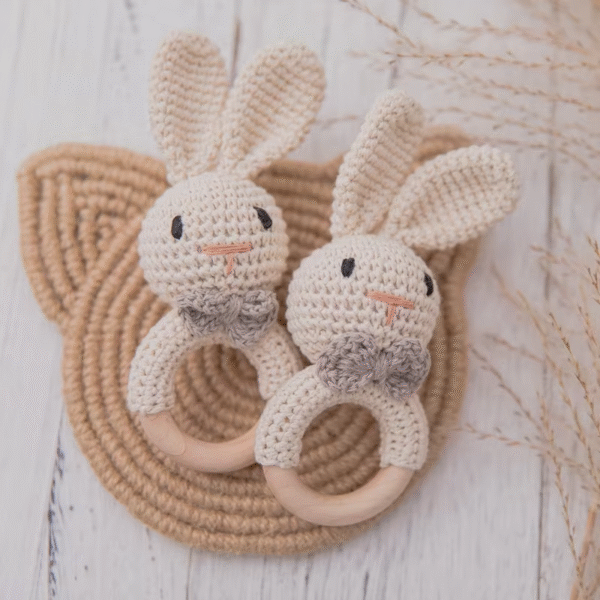 Baby Crotchet Animal Rattle Wooden Toys- Baby Teether Stroller Game - Image 7
