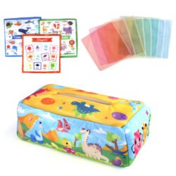 Baby Tissue Box Colorful Soft Sensory - Toddler Finger Exercise Pumping Silk
