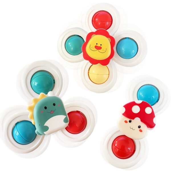 3pcs Set Suction Cup - Spinning Cartoon Animal Spinner Toys