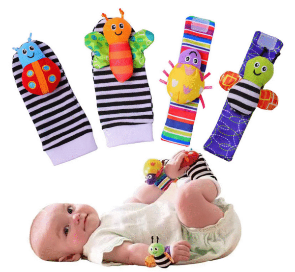 4pics/Set Baby Rattle Stocks Toys- Wrist & Foot Rattles Toys - Image 6