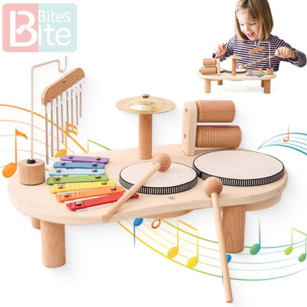 Wooden Music Toys For Babies- Multifunctional Music Knocking Table - Image 7